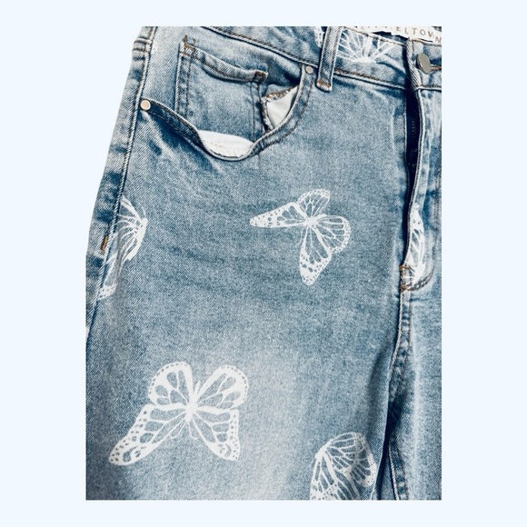 Tinseltown Blue Butterfly Ankle Jeans Size 11/12 - Picture 7 of 10